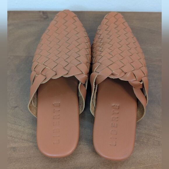 Liberte Woven Leather Preppy Academia Quiet Luxury Capsule French Chic Mules 5 - Picture 7 of 13